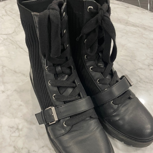 Dolce Vita Knit Combat Boots - Picture 1 of 4